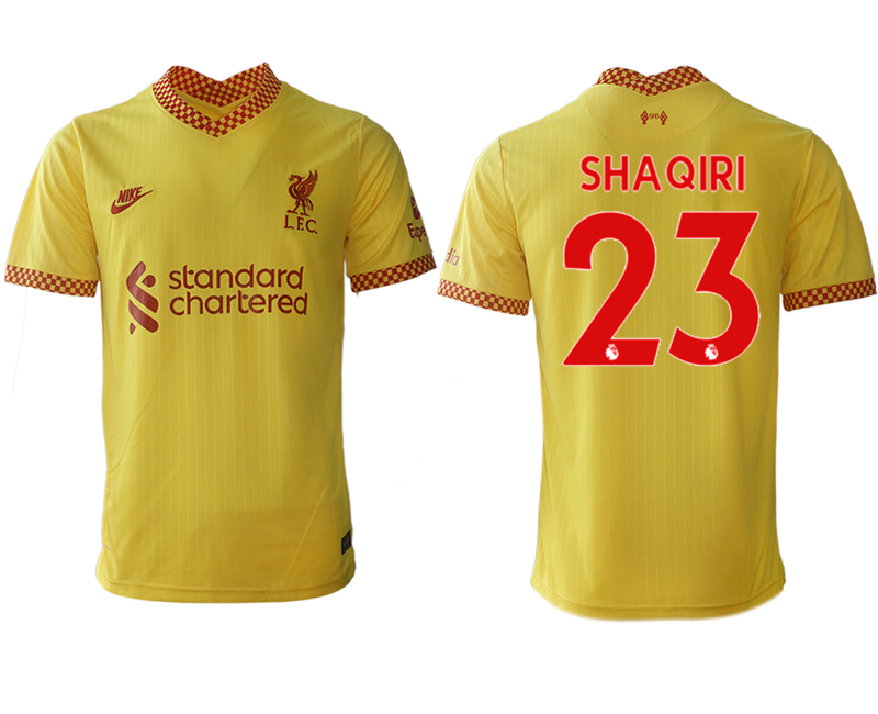 Men 2021-2022 Club Liverpool Second away aaa version yellow #23 Soccer Jersey